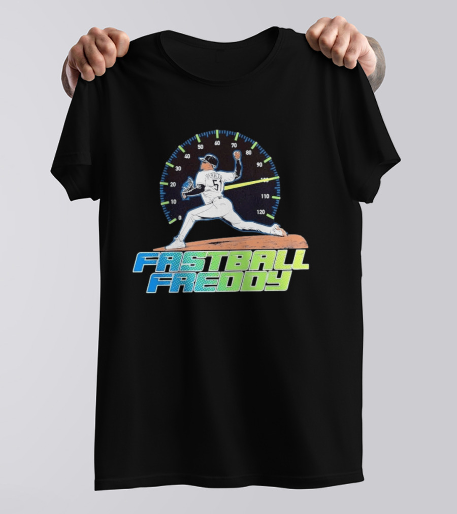 Fastball Freddy Peralta 51 Baseball Player Pitcher Speedometer T-Shirt