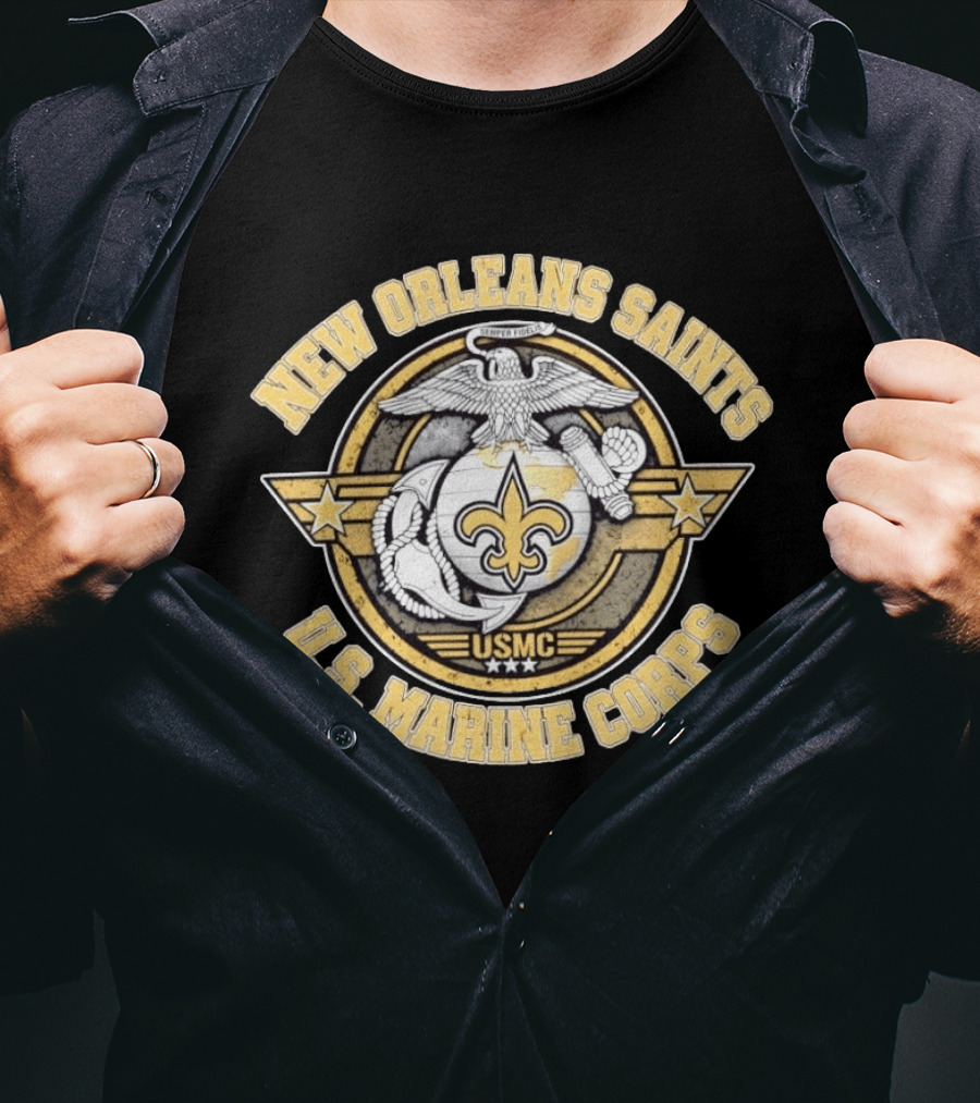 New Orleans Saints USMC Semper Fidelis T-Shirt