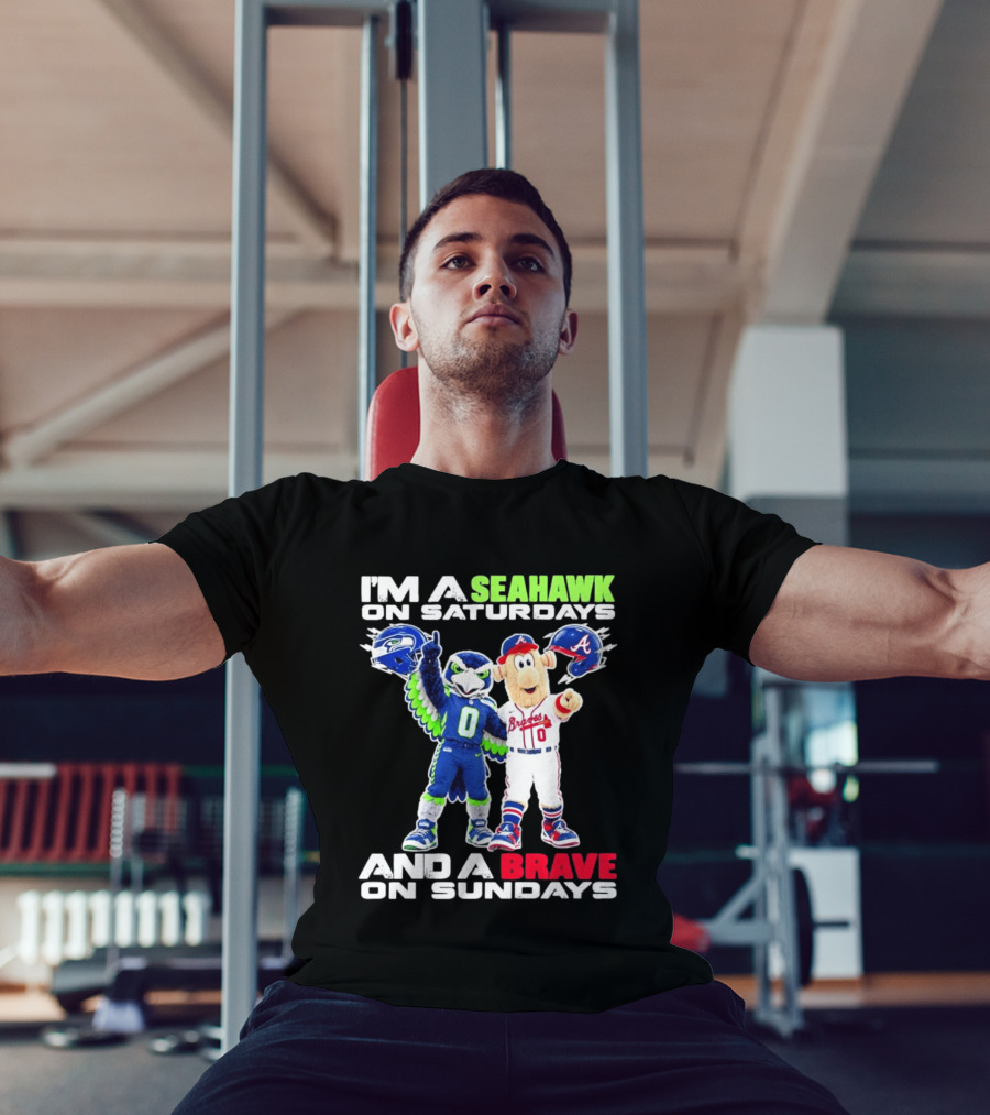 I'm A Seahawk On Saturdays And A Brave On Sundays T-Shirt