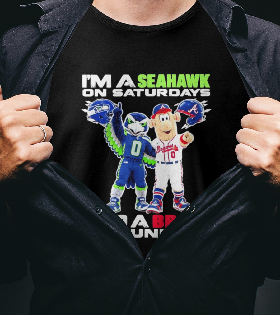 I'm A Seahawk On Saturdays And A Brave On Sundays T-Shirt