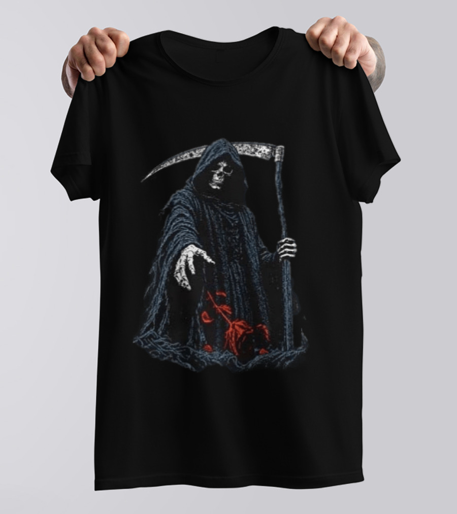 Original Memphis May Fire EU And UK Tour 2027 Dates With Dead By April And Seven Blood Grim Reaper T-Shirt