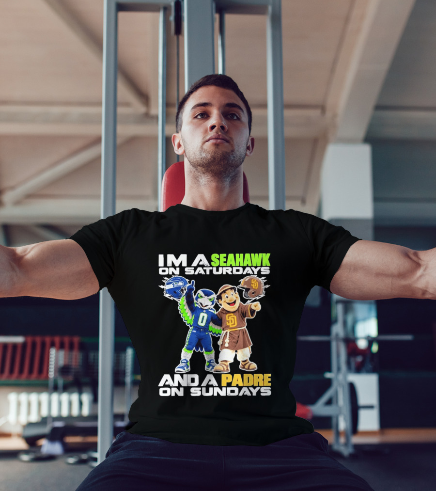 I'm A Seahawk On Saturdays And A Padre On Sundays T-Shirt