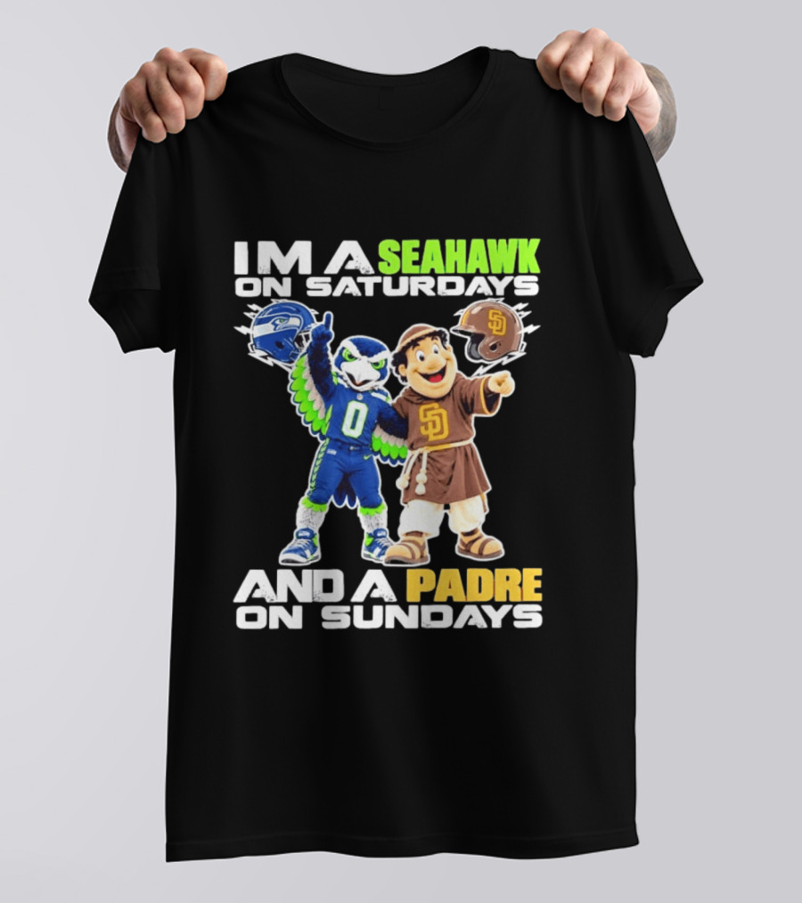 I'm A Seahawk On Saturdays And A Padre On Sundays T-Shirt