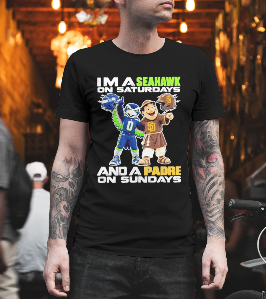 I'm A Seahawk On Saturdays And A Padre On Sundays T-Shirt