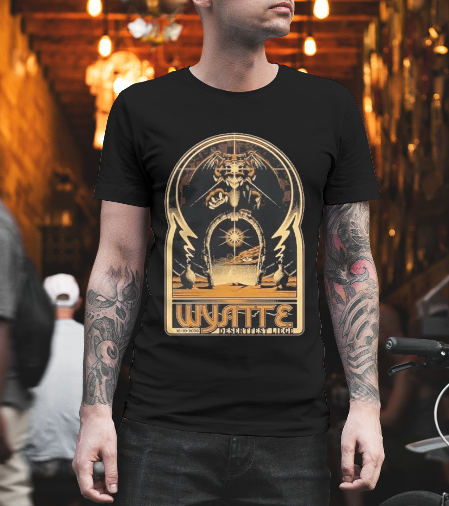 Wyatt E. Band Desertfest Belgium 2026 Liege October 16 Fantasy Dragon Portal Art Deco T-Shirt