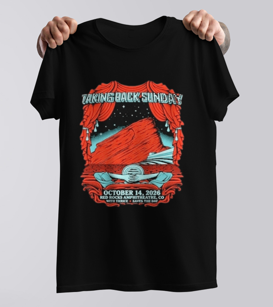 Taking Back Sunday Red Rocks Amphitheatre October 14 2026 With Thrice Saves The Day T-Shirt