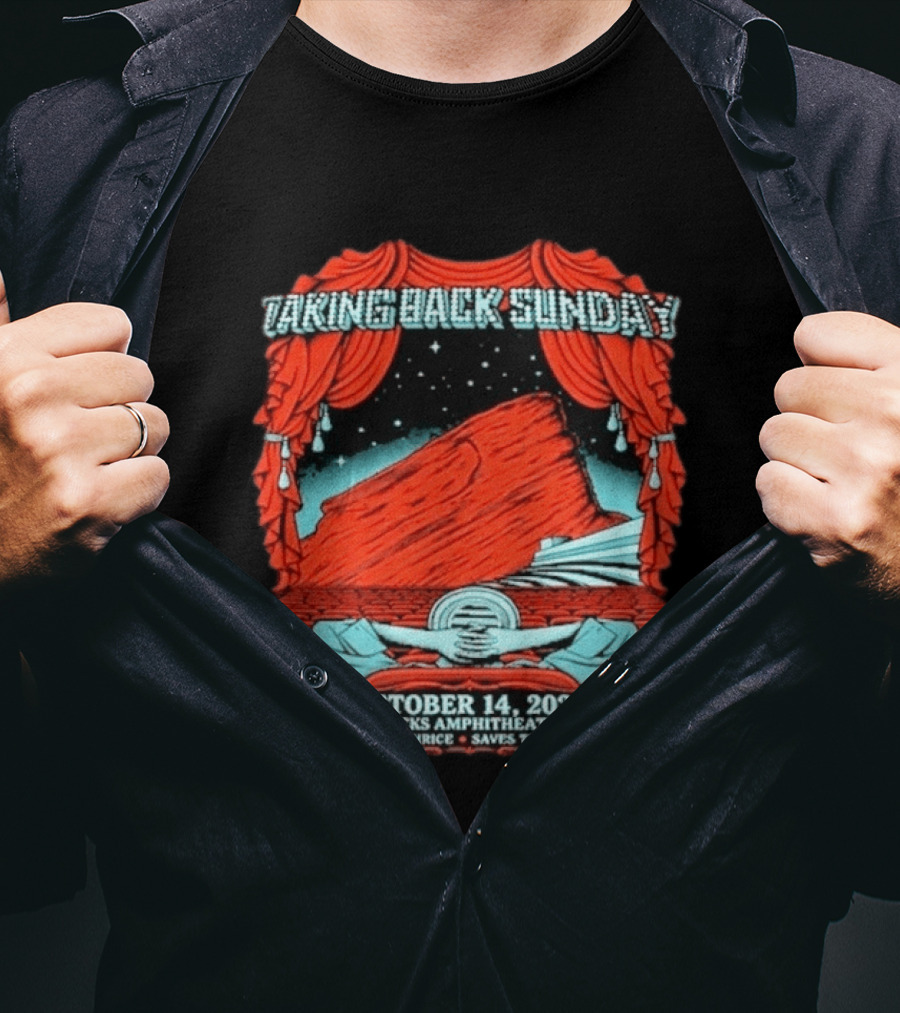 Taking Back Sunday Red Rocks Amphitheatre October 14 2026 With Thrice Saves The Day T-Shirt
