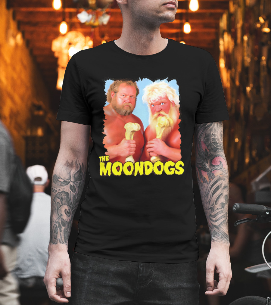 The Moondogs Wrestling Tag Team Iconic Bone Props T-Shirt