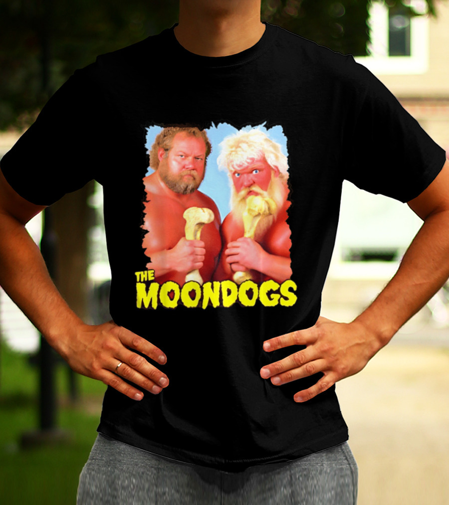 The Moondogs Wrestling Tag Team Iconic Bone Props T-Shirt
