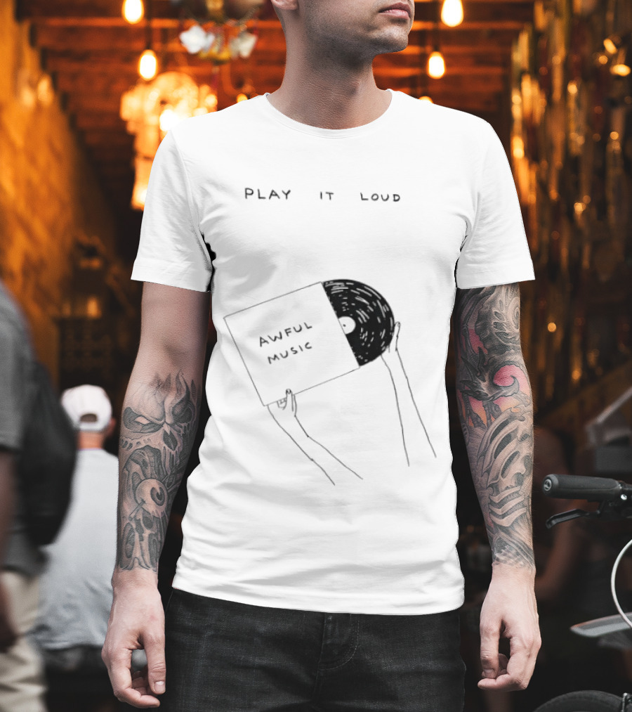Awful Music Play It Loud Vinyl Record T-Shirt