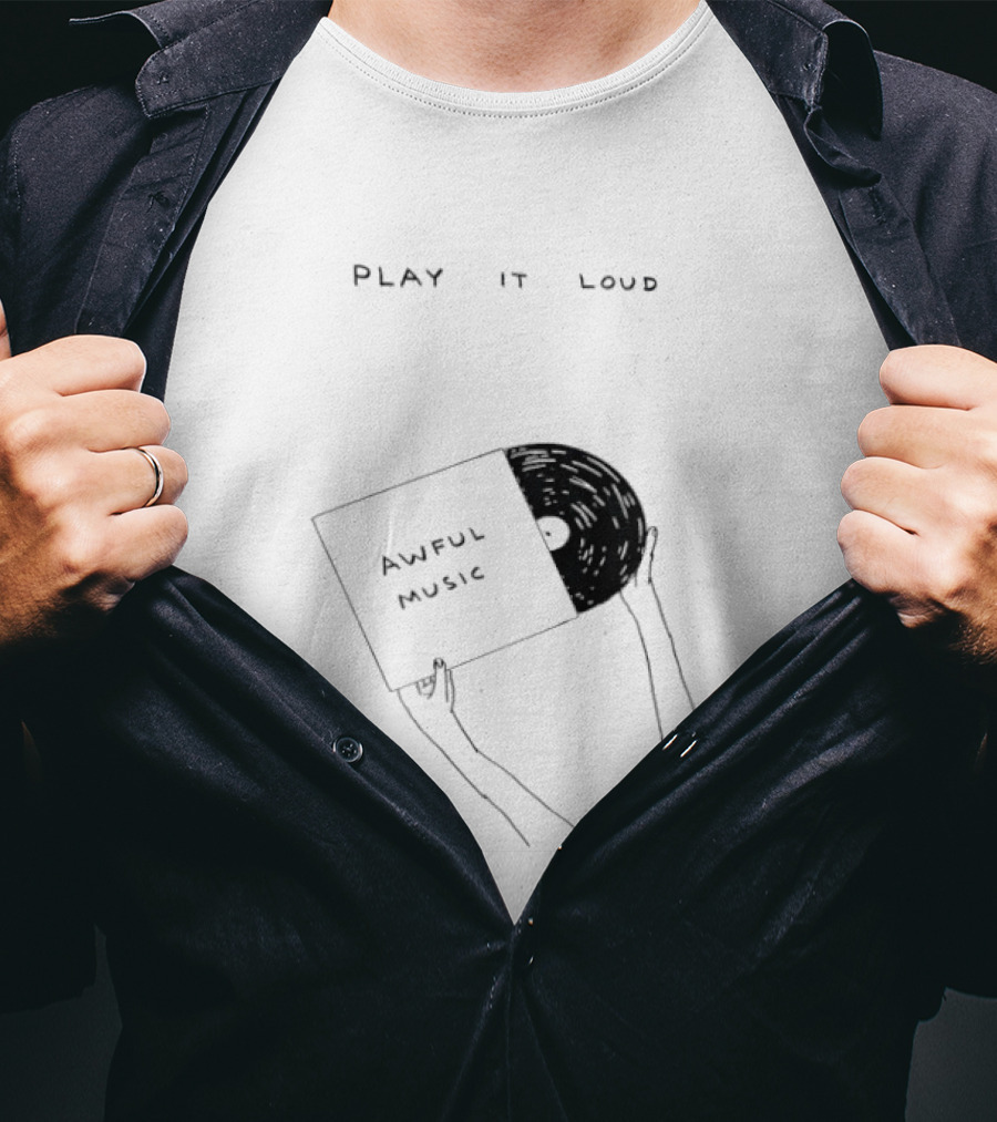 Awful Music Play It Loud Vinyl Record T-Shirt