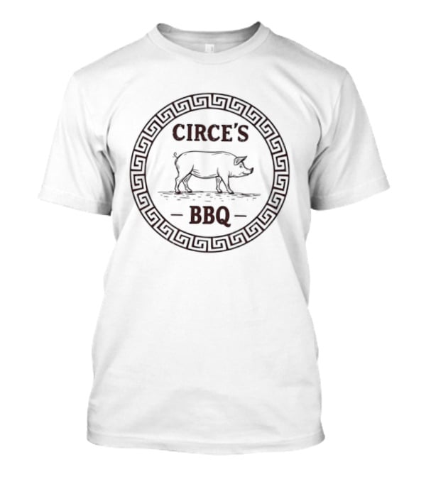 Circe's BBQ Pig Mythology Greek Key T-Shirt
