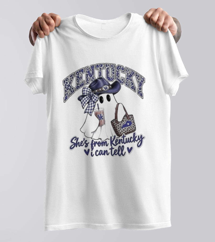 Kentucky Ghost Halloween She's From Kentucky I Can Tell T-Shirt
