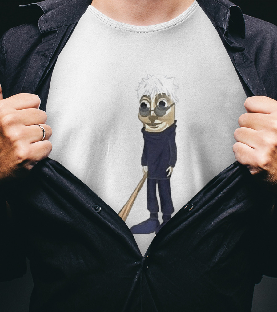 Gojo Satoru Crossover Tung Tung Tung Sahur Character Fusion T-Shirt