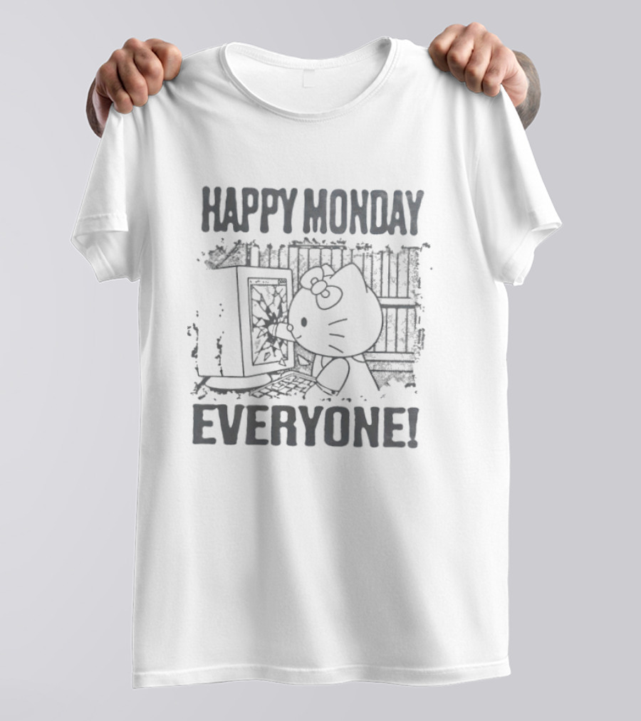 Hello Kitty Happy Monday Everyone Distressed T-Shirt