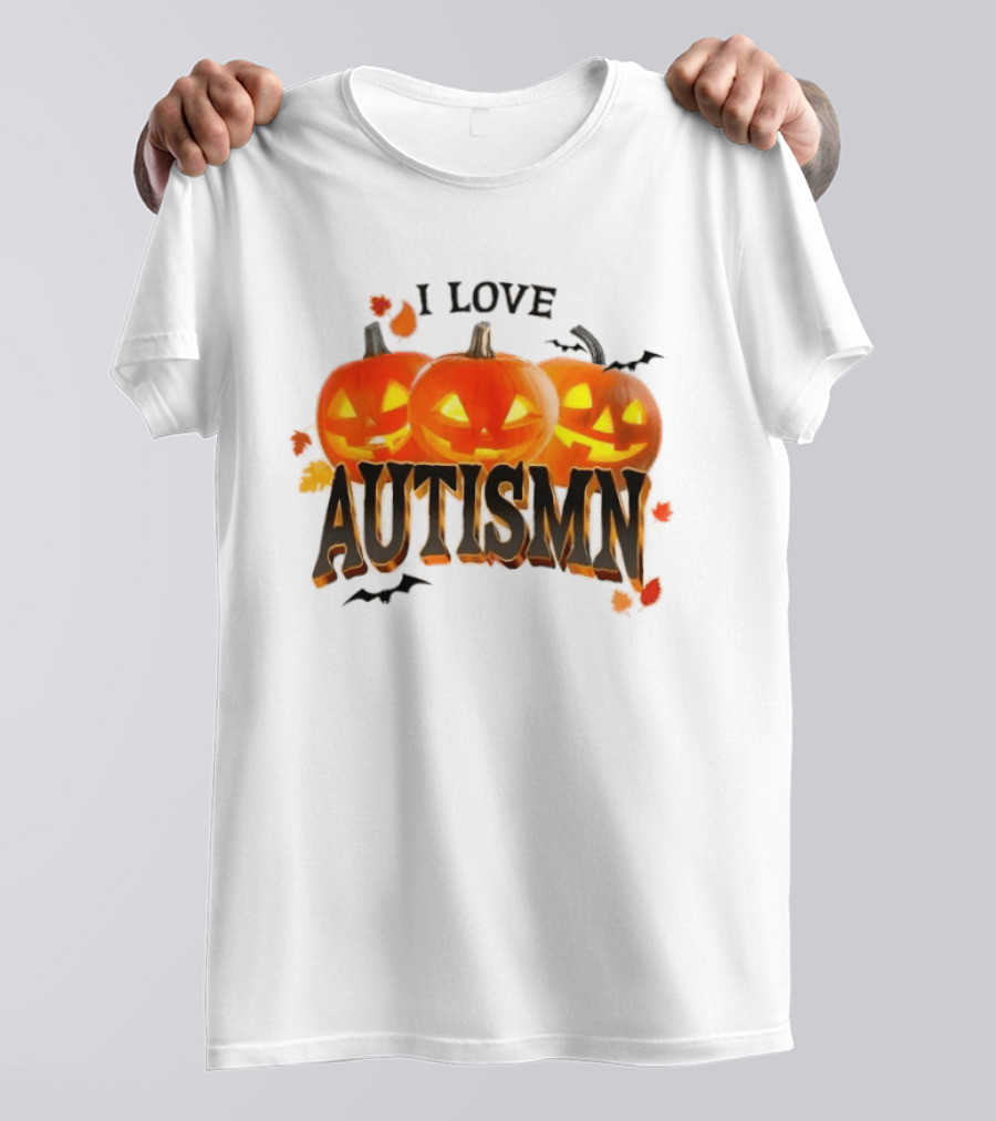 I Love Autismn Pumpkin Halloween Awareness T-Shirt
