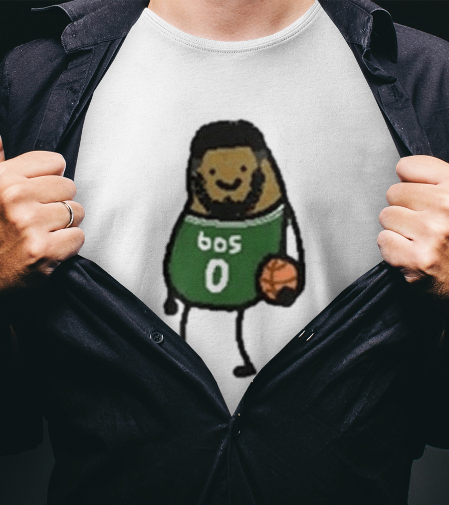 Boston Celtics Jayson Tatum Potatum Cartoon Basketball T-Shirt