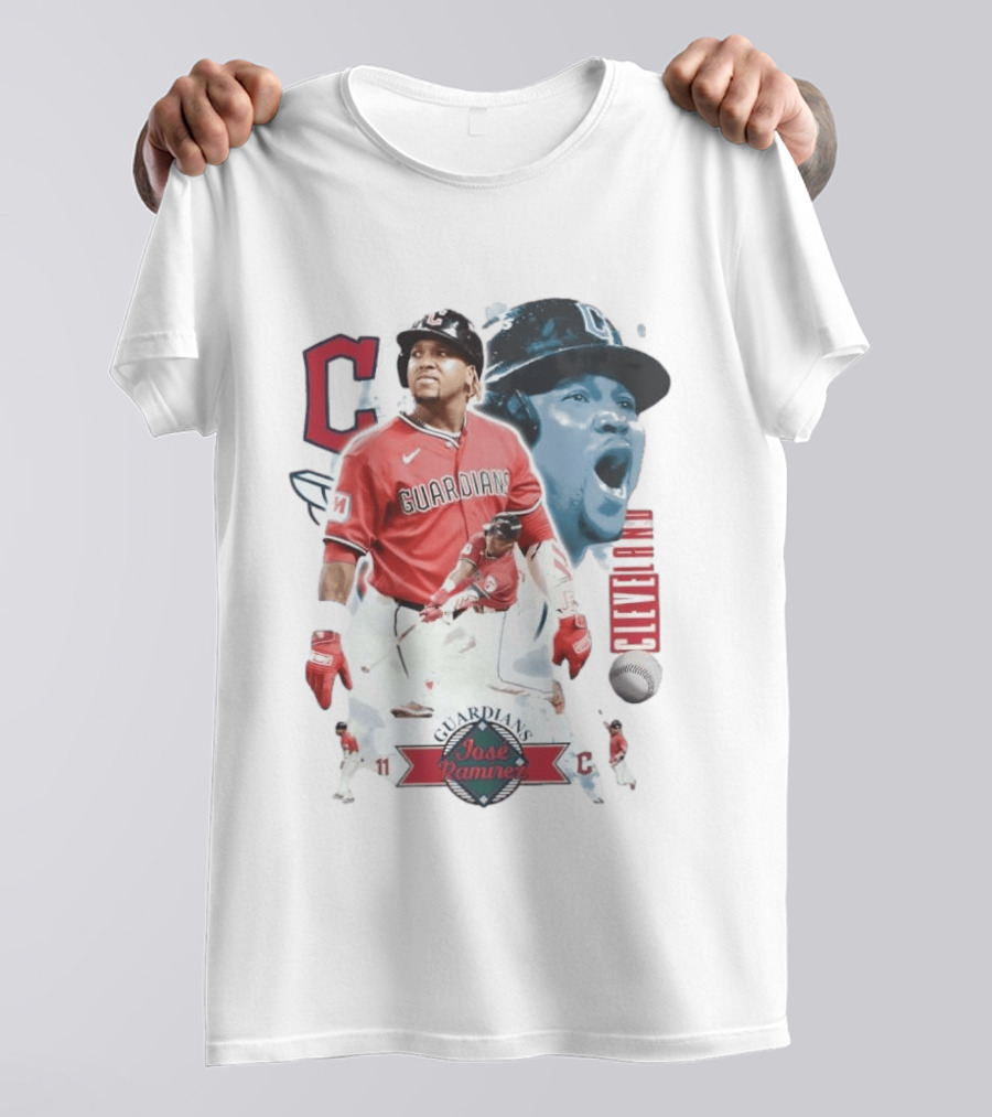 Cleveland Guardians José Ramírez 11 Collage Baseball T-Shirt