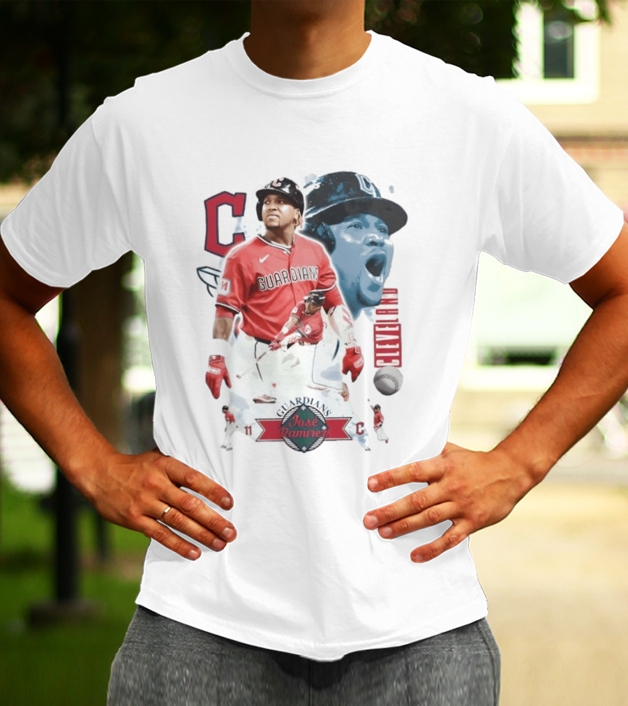 Cleveland Guardians José Ramírez 11 Collage Baseball T-Shirt