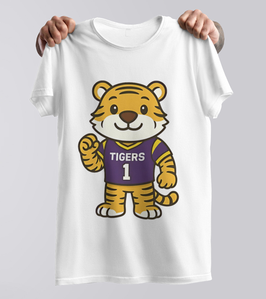 LSU Tigers Mike The Tiger Chibi Cartoon Louisiana Football Team T-Shirt
