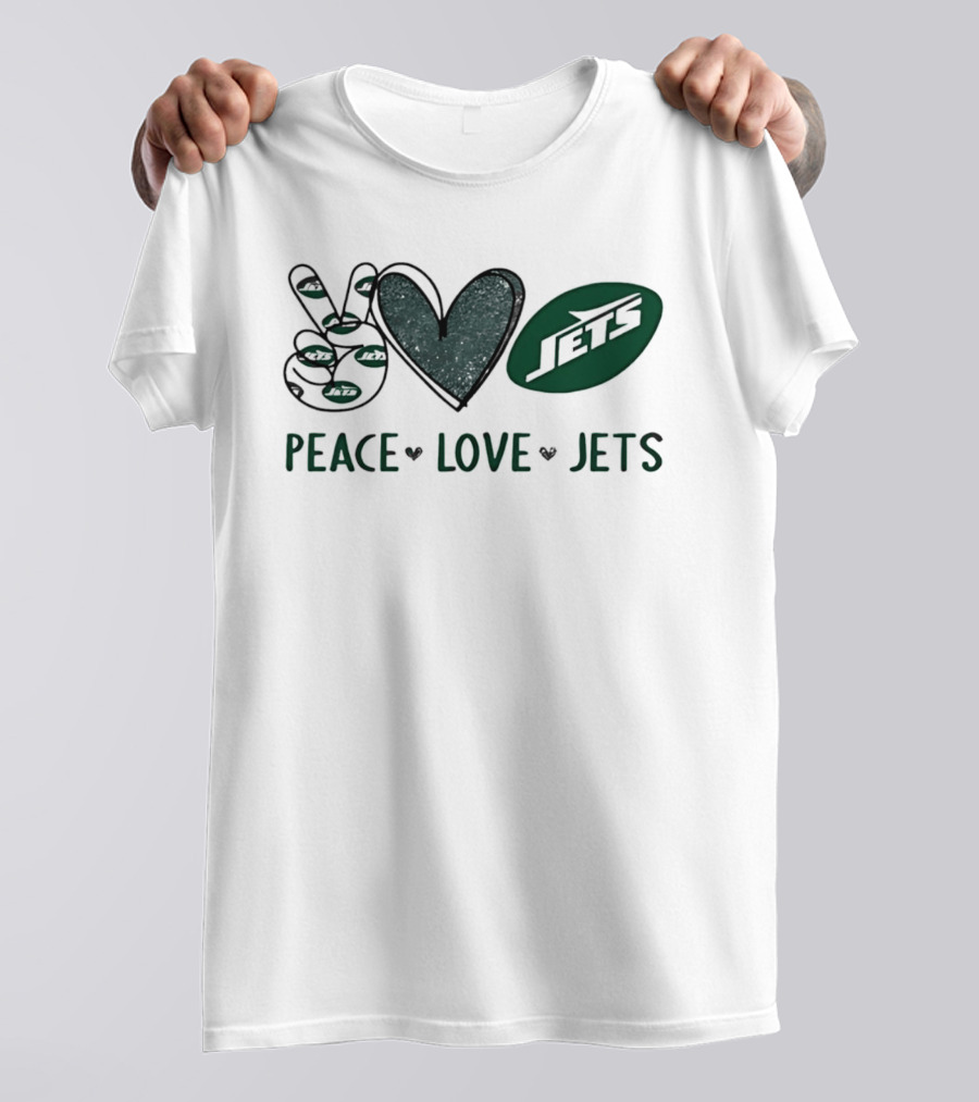 Peace Love Jets New York Football Team Fan T-Shirt
