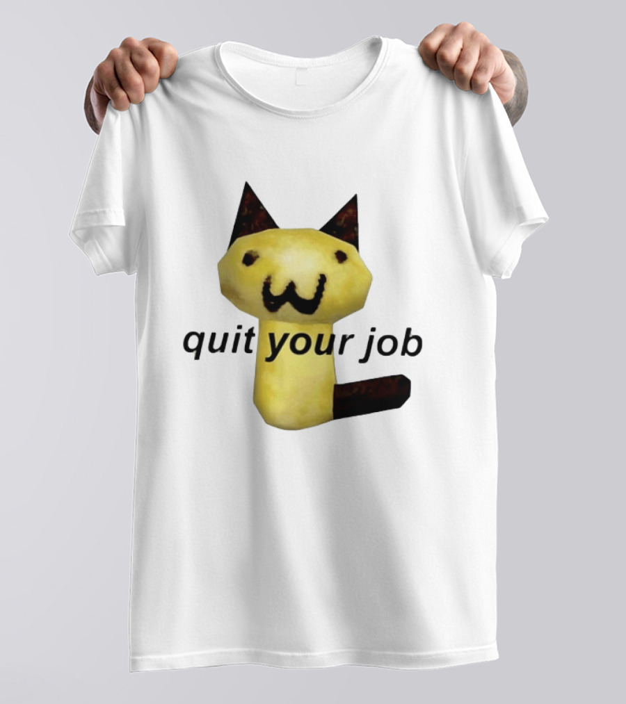 Quit Your Job Potato Cat Meme T-Shirt