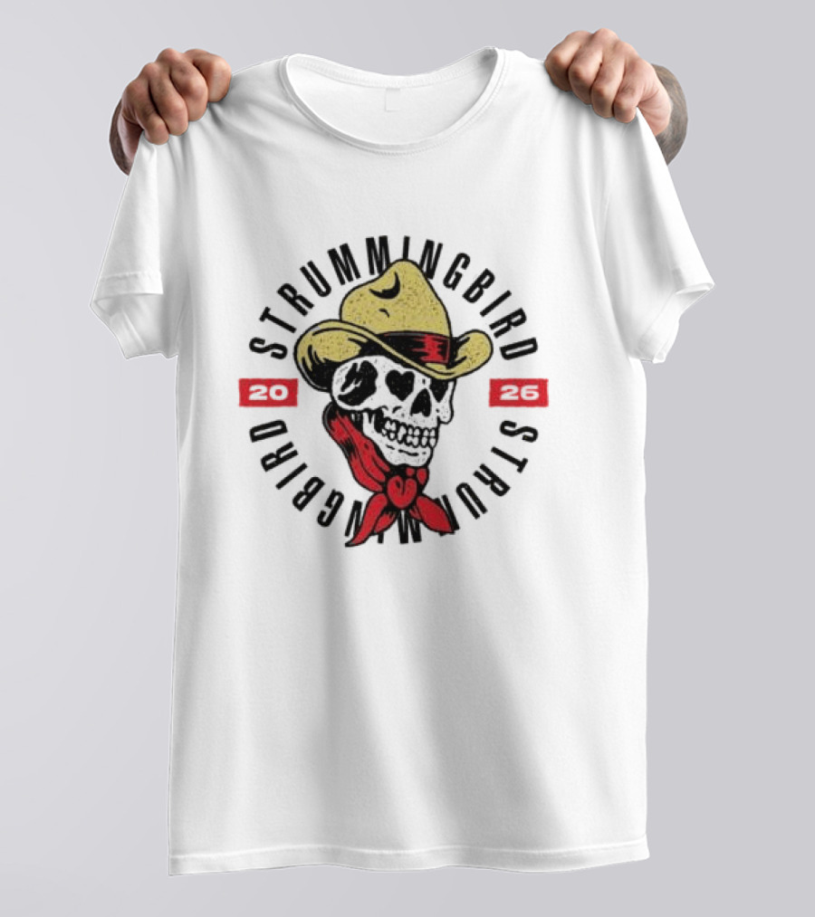 Strumming Bird Cowboy Skull 2020 T-Shirt