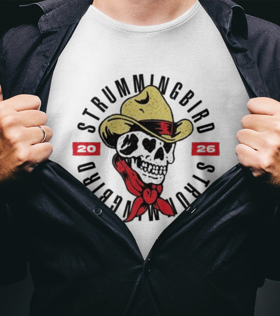 Strumming Bird Cowboy Skull 2020 T-Shirt