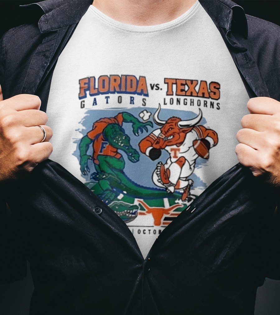 Florida Gators Vs Texas Longhorns Austin October 17 2026 T-Shirt