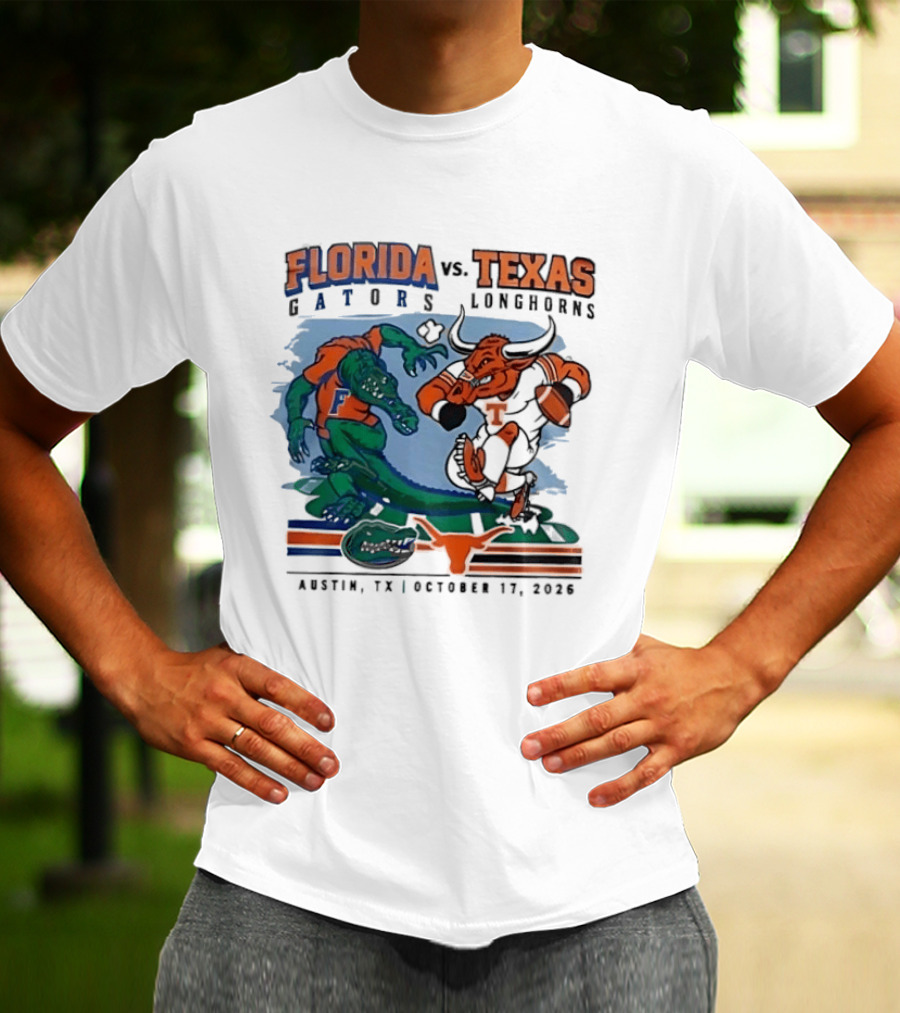 Florida Gators Vs Texas Longhorns Austin October 17 2026 T-Shirt