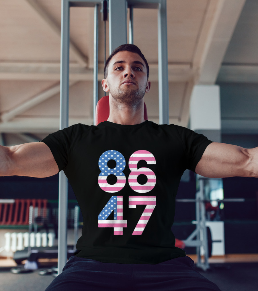 8647 Resist 86 47 American Flag USA 4th Of July T-Shirt