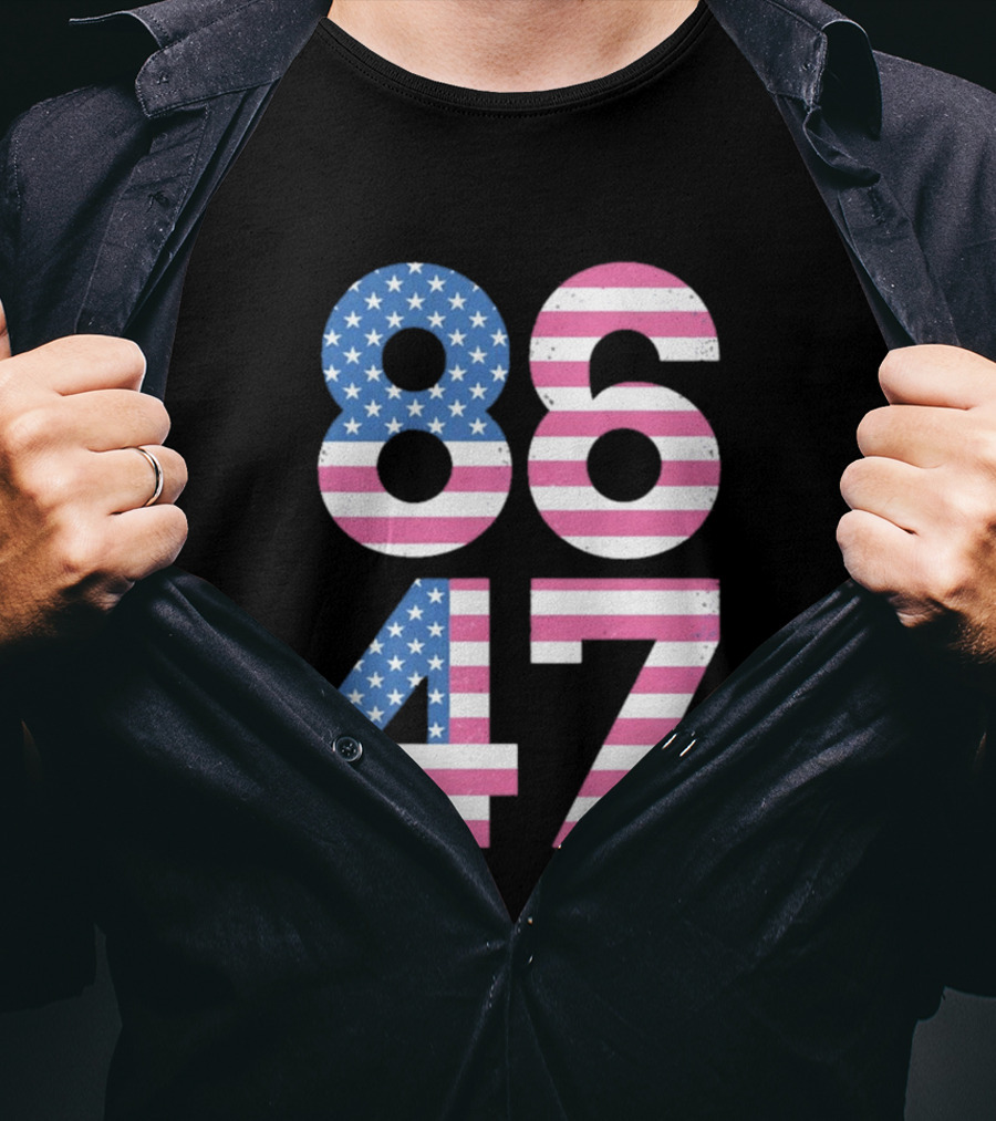 8647 Resist 86 47 American Flag USA 4th Of July T-Shirt