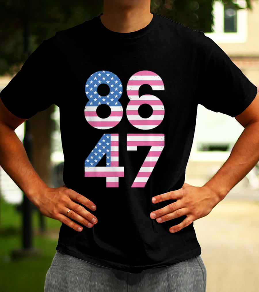 8647 Resist 86 47 American Flag USA 4th Of July T-Shirt
