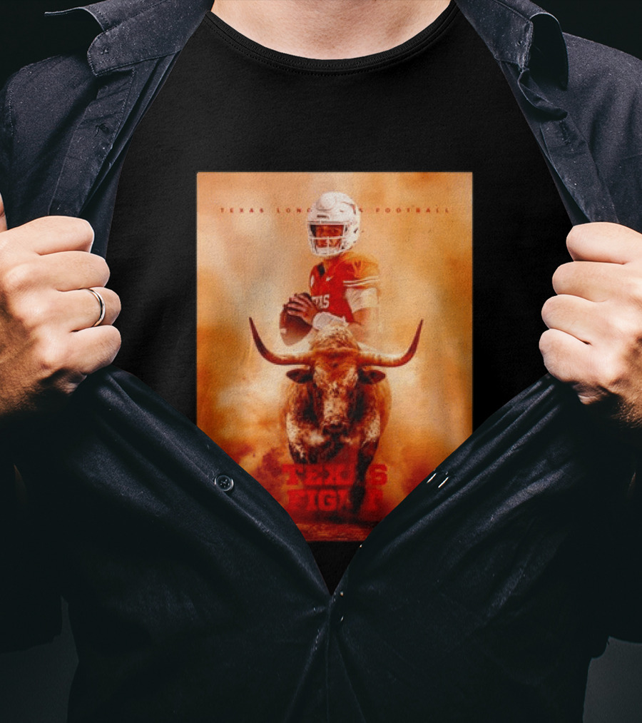 Texas Longhorns Football Texas Fight Arch Manning Bull T-Shirt