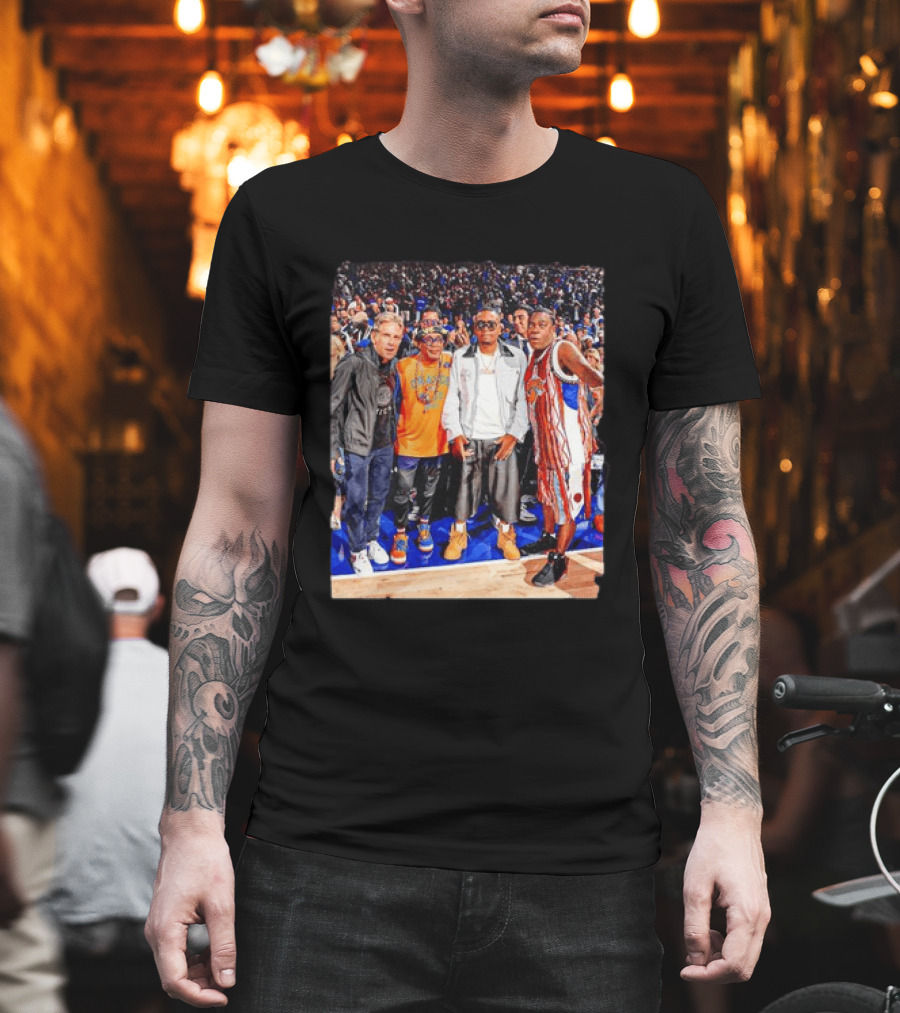 Ben Stiller Spike Lee Nas Tracy Morgan New York Knicks Courtside Celebrities T-Shirt