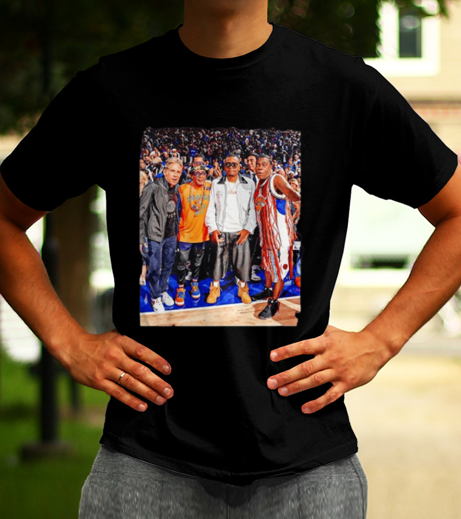 Ben Stiller Spike Lee Nas Tracy Morgan New York Knicks Courtside Celebrities T-Shirt