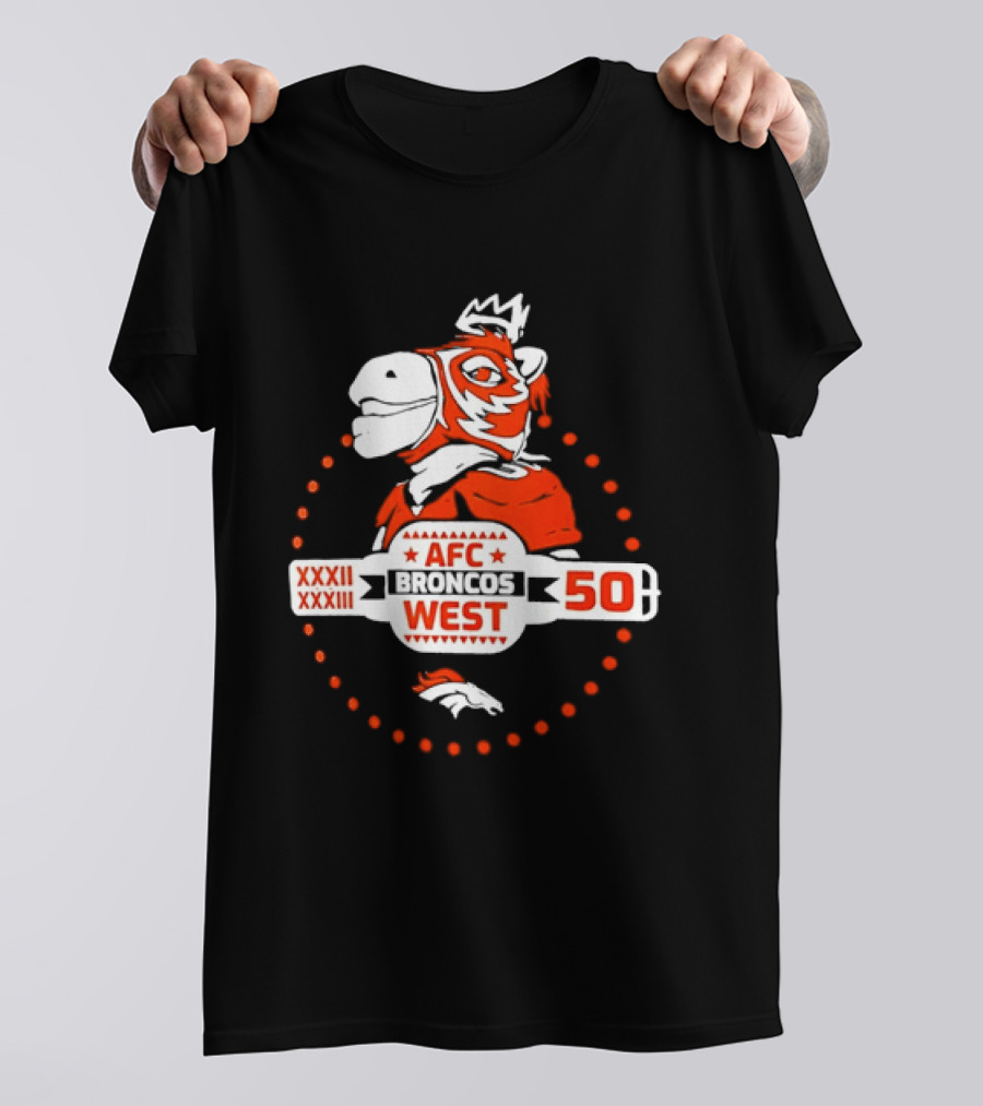 Broncos AFC West 50 Years XXXII XXXIII Celebration T-Shirt