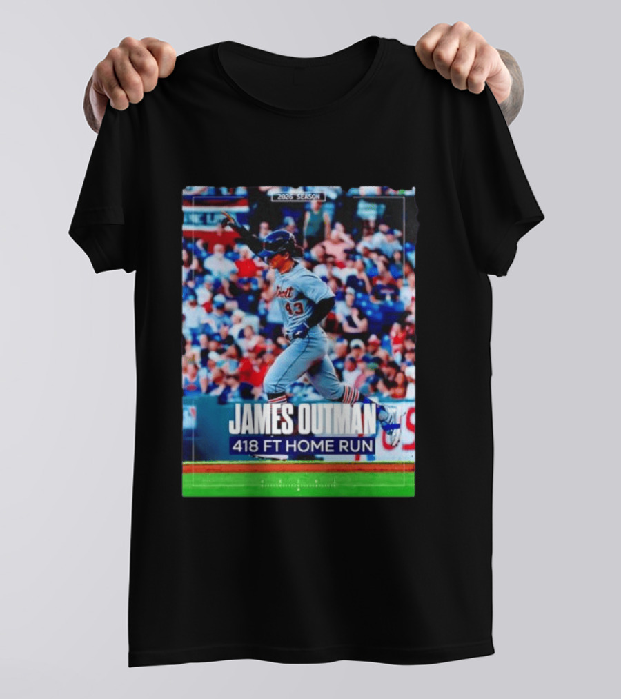James Outman 2026 Season Detroit Tigers 418 FT Home Run T-Shirt
