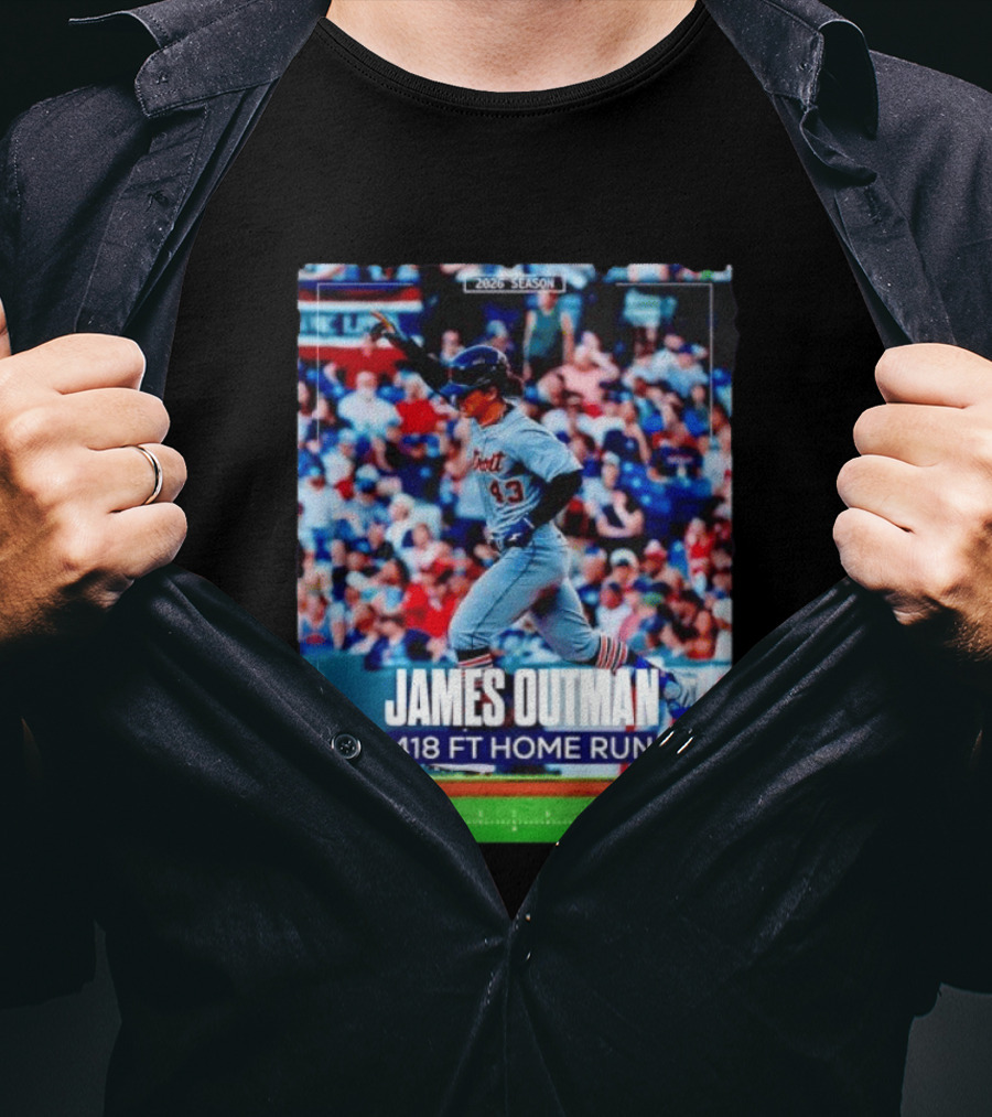 James Outman 2026 Season Detroit Tigers 418 FT Home Run T-Shirt