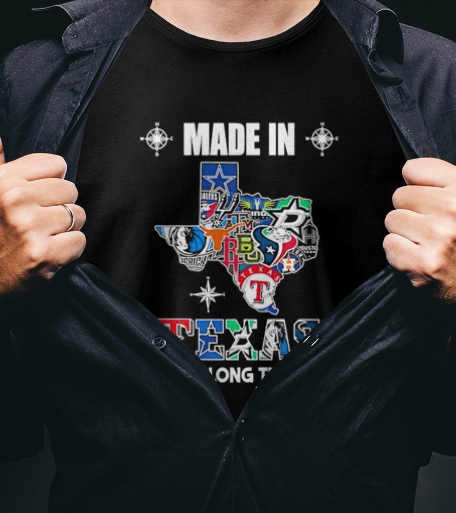 Made In Texas A Long Long Time Ago Sports Teams Map T-Shirt