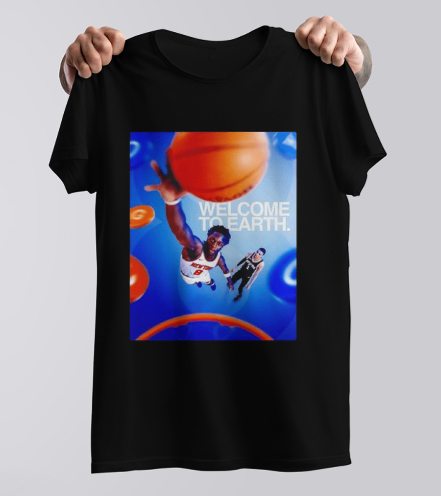 OG Anunoby New York Knicks Welcome To Earth Basketball Moment T-Shirt