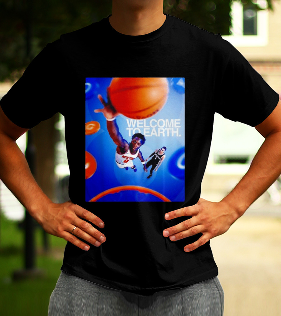 OG Anunoby New York Knicks Welcome To Earth Basketball Moment T-Shirt