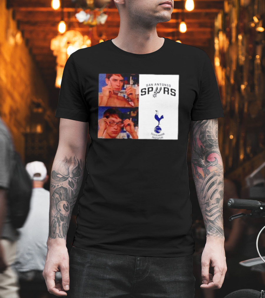 Peter Parker Reading Glasses Meme San Antonio Spurs Tottenham Hotspur T-Shirt