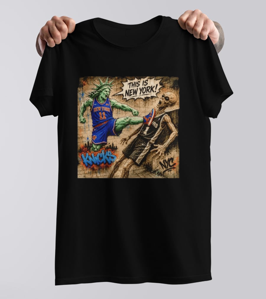 New York Knicks Statue Of Liberty Vs Spurs Basketball NYC This Is New York T-Shirt