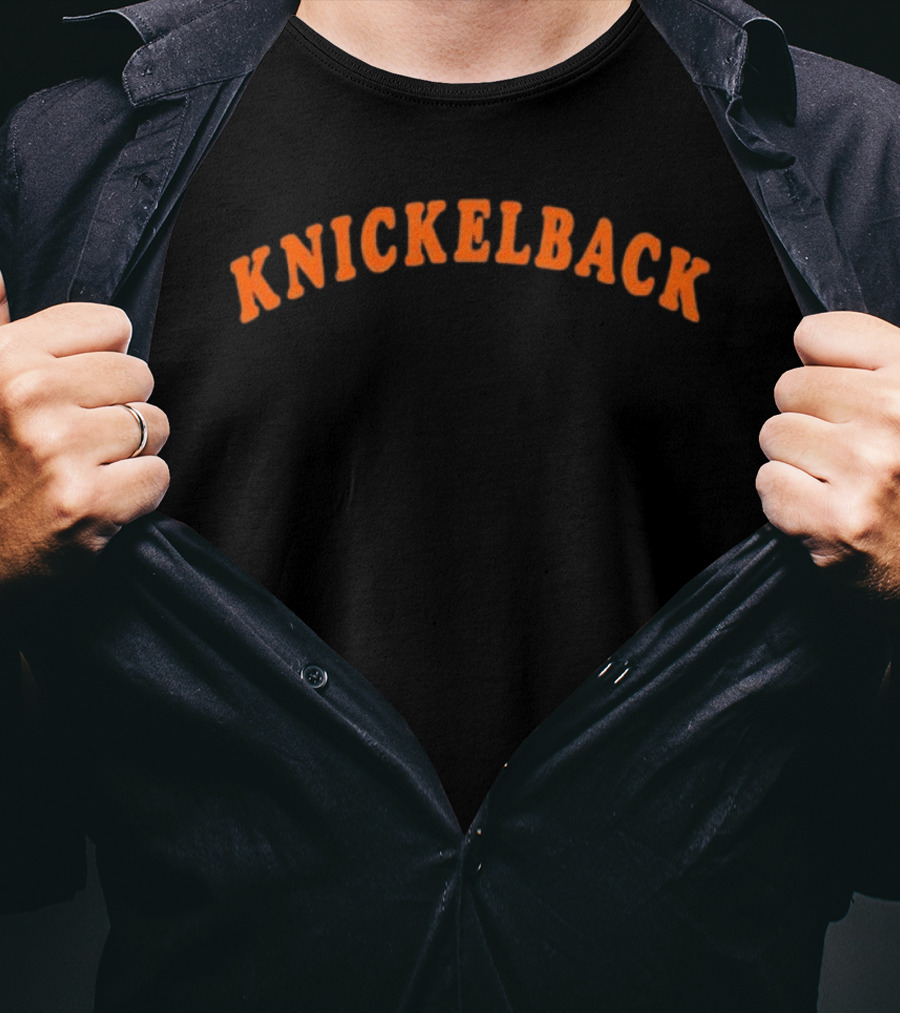 TS Wearing Knickelback Orange T-Shirt