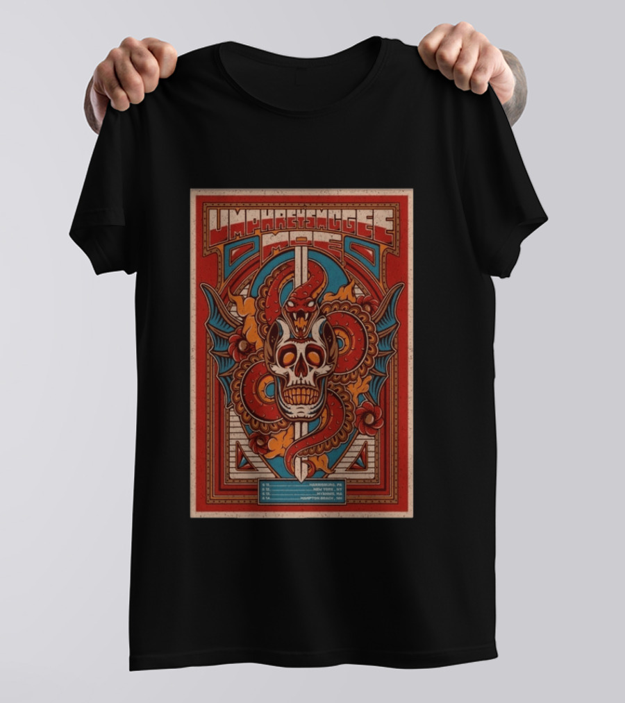 Umphrey's McGee Moe Tour 2026 Skull And Snake T-Shirt