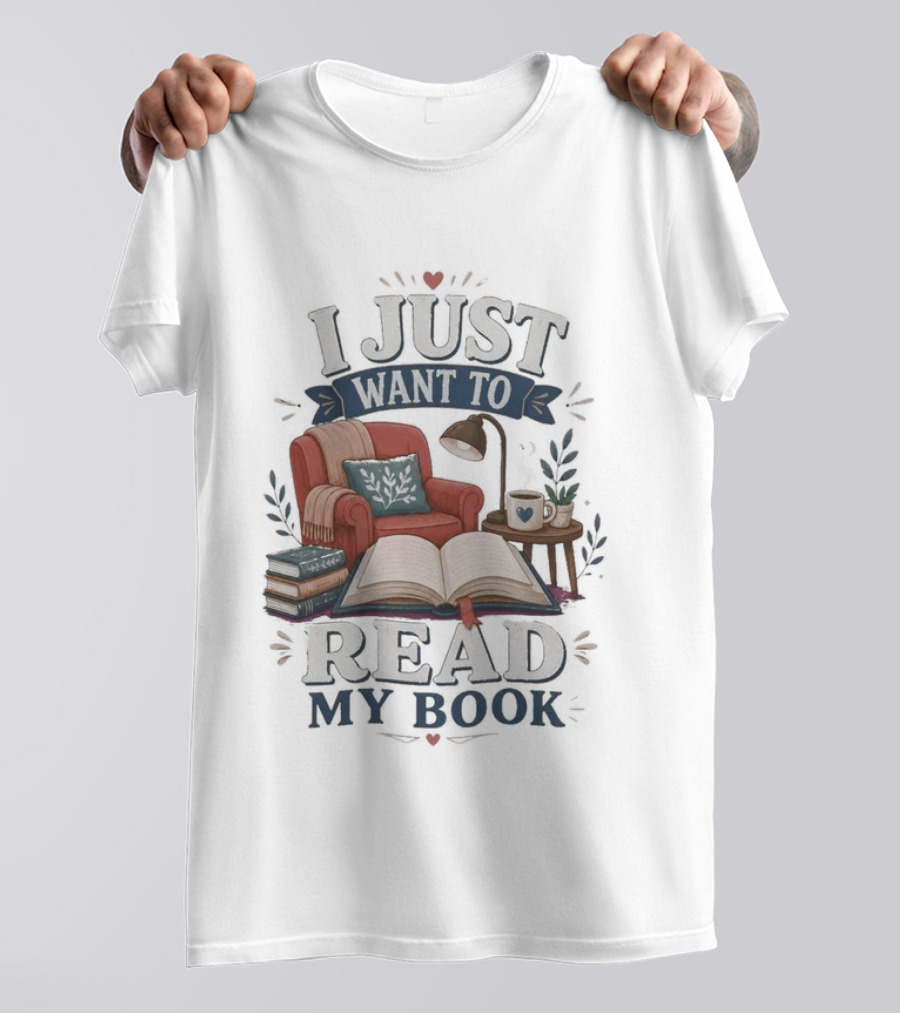I Just Want To Read My Book Cozy Chair Lamp Coffee T-Shirt