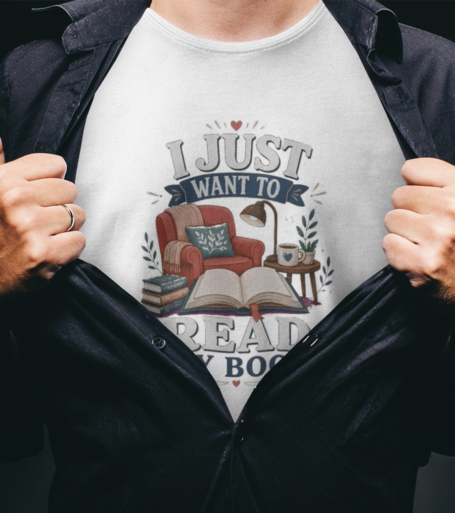 I Just Want To Read My Book Cozy Chair Lamp Coffee T-Shirt