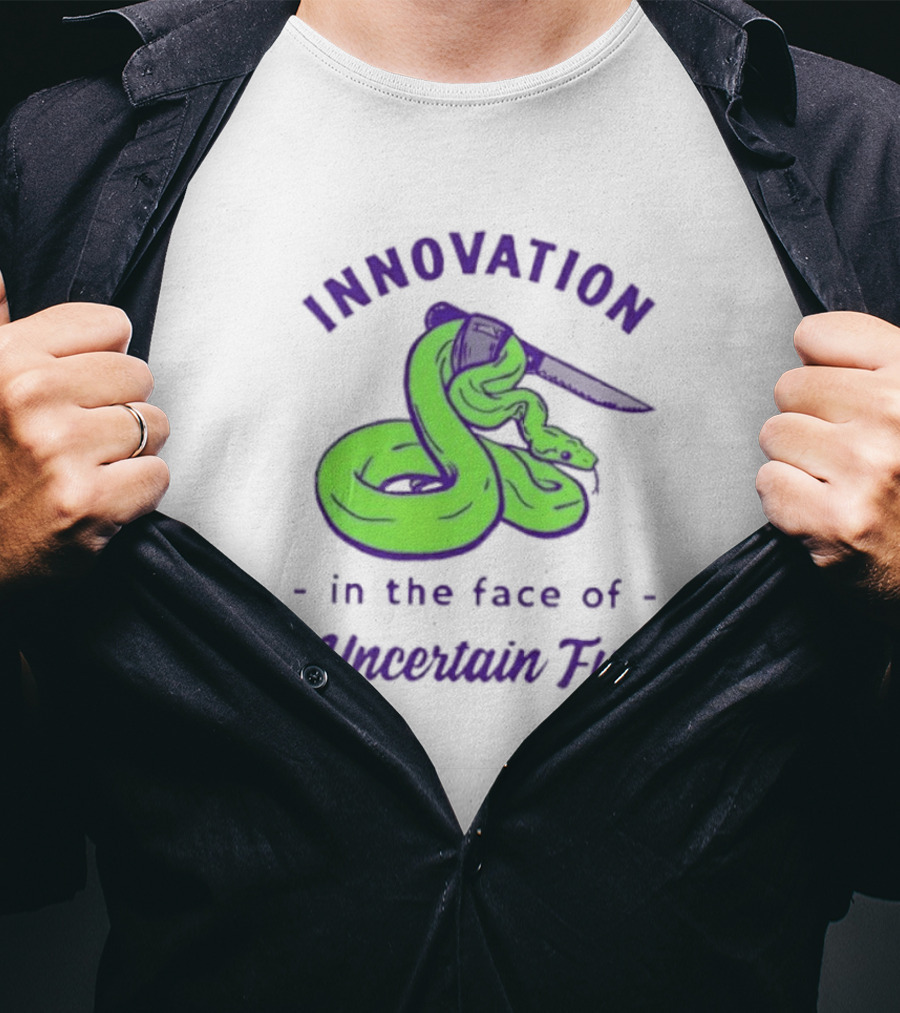 Innovation In The Face Of An Uncertain Future Snake With Knife T-Shirt