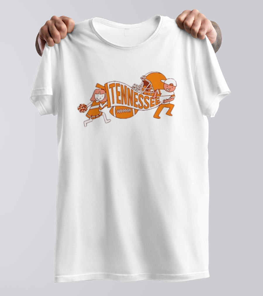 Tennessee Volunteers NCAA Football Cheerleaders Helmet And Pennant Flag T-Shirt